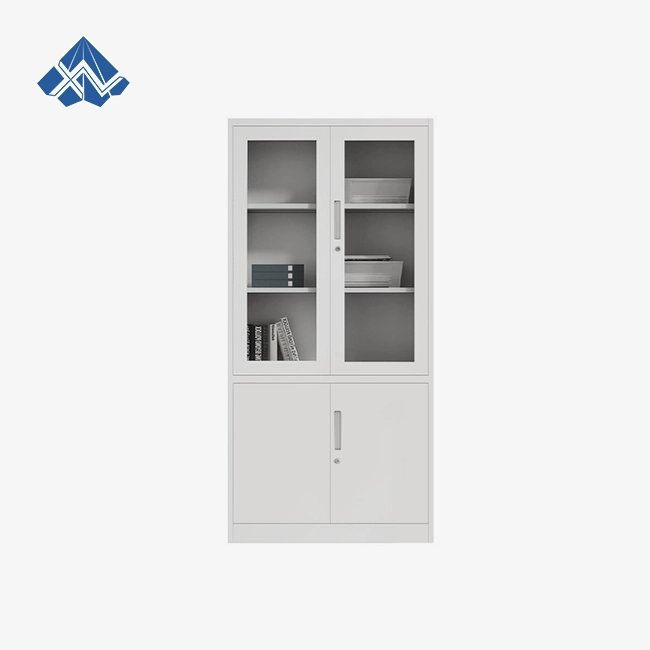 Four-Door Steel and Glass Filing Cabinet